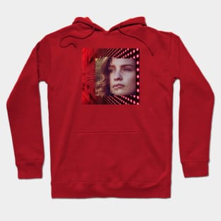 red pop art portrait design Hoodie